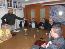 تكريم فريق مدينه بلا عنف لكره القدم على فوزه المرتبة الاولى.  